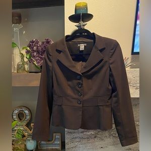 Ann Taylor Vintage Stretch Brown Tailored Blazer size 0